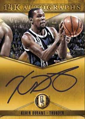 14-15 Panini Gold Standard Basketball 14K Autographs Example with Kevin Durant 