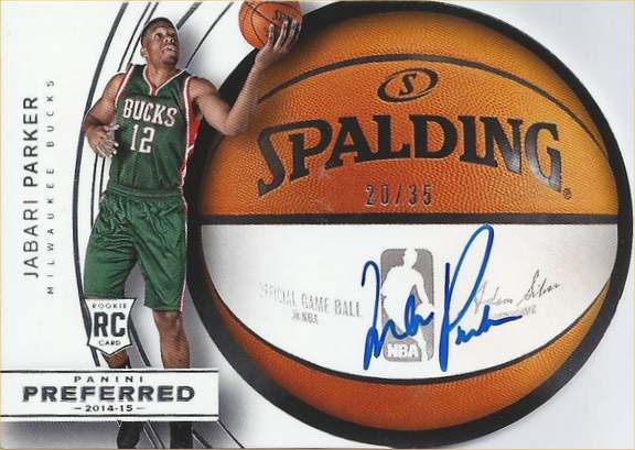14-15 Panini Preferred Basketball Roundball Die-Cut Autograph Jabari Parker