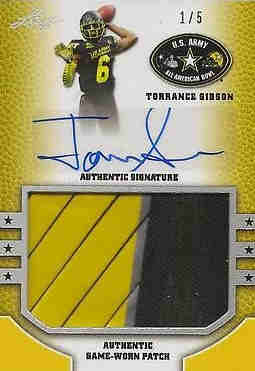 2015 Leaf US Army All-American Football Patch Autograph Torrance Gibson