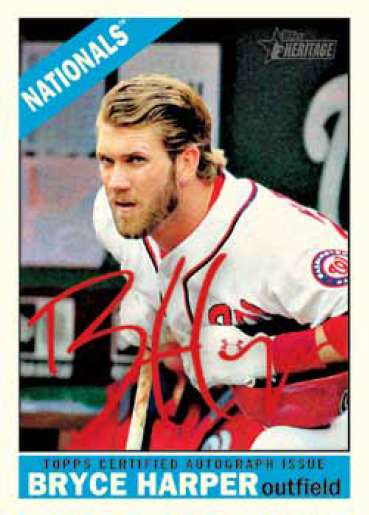 2015 Topps Heritage Real One Autograph Special Red Ink Bryce Harper 