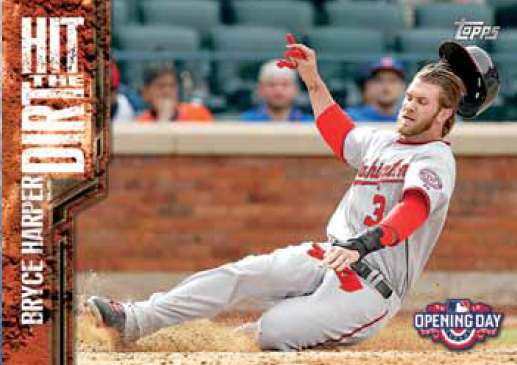 2015 Topps Opening Day Baseball Hit the Dirt Bryce Harper